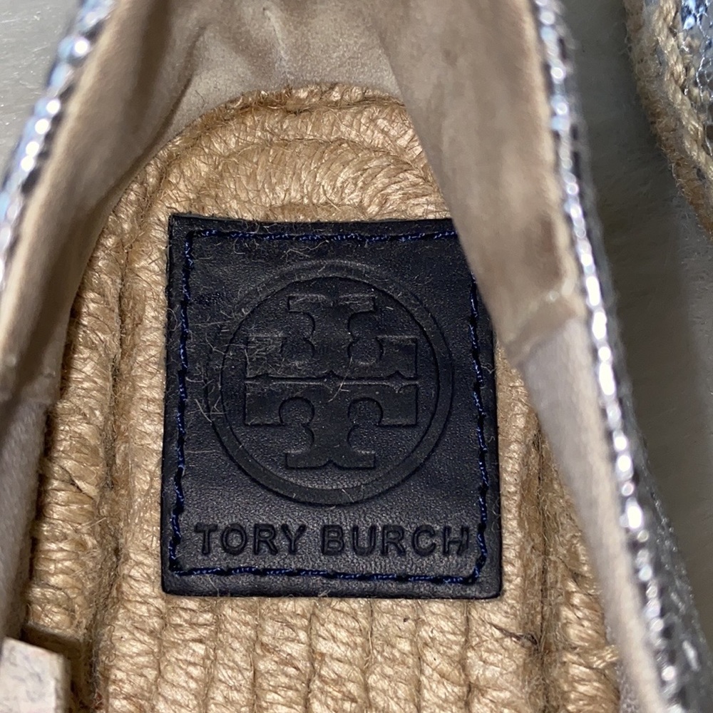 Tory Burch Metallic Colorblock Espadrilles, Size 6 - Picture 10 of 16